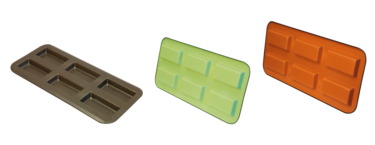 Financier tray - 6 non-stick financiers - 380 x 180 mm - 910420 - (3 x 1 unit)