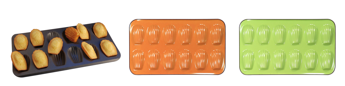 12-cup madeleine pan - non-stick - 395 x 200 x 17 mm - 911339 - (3 x 1 unit)