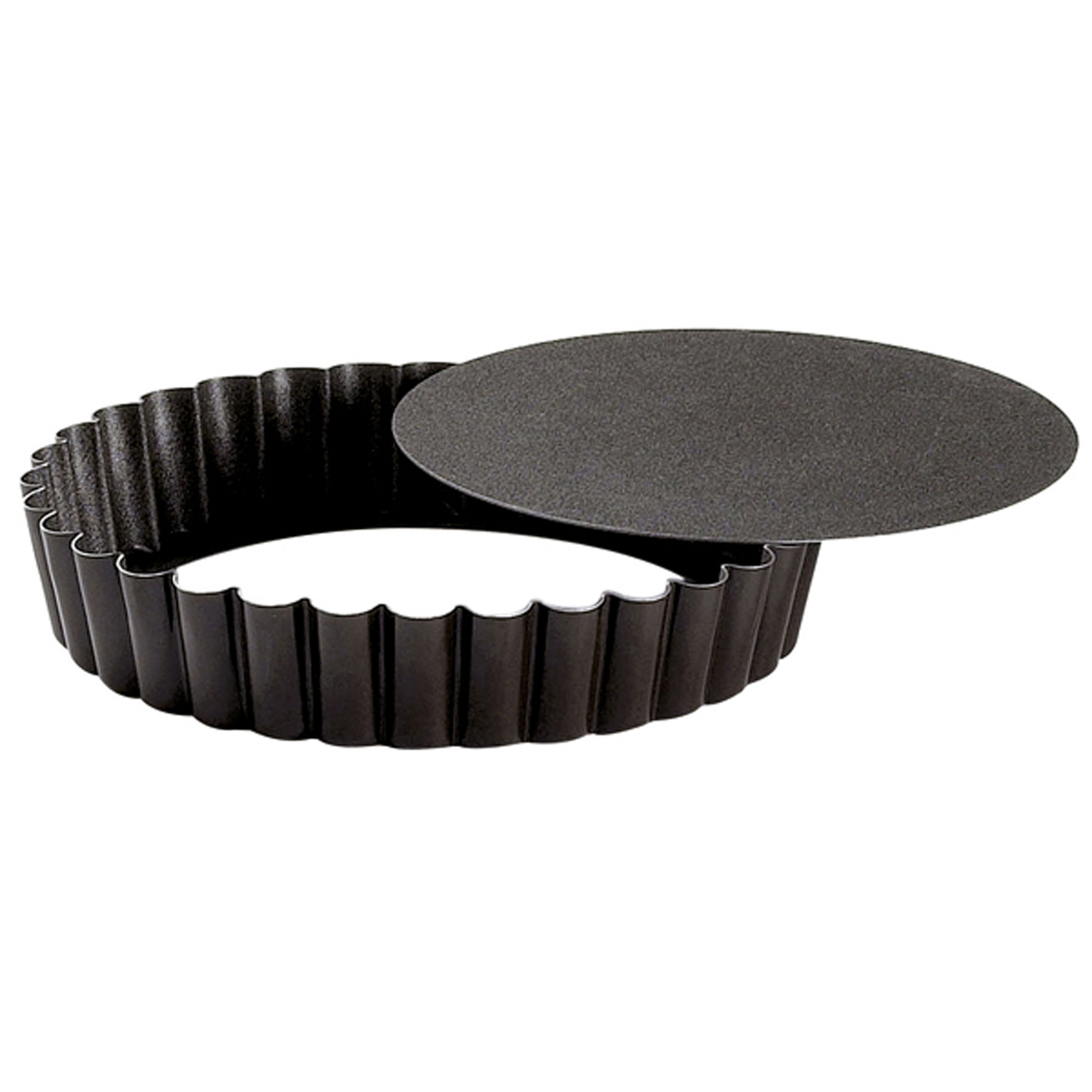 Fluted round tart tin - non-stick - removable base - D 120/ - 910660 - (1 x 1 unit)