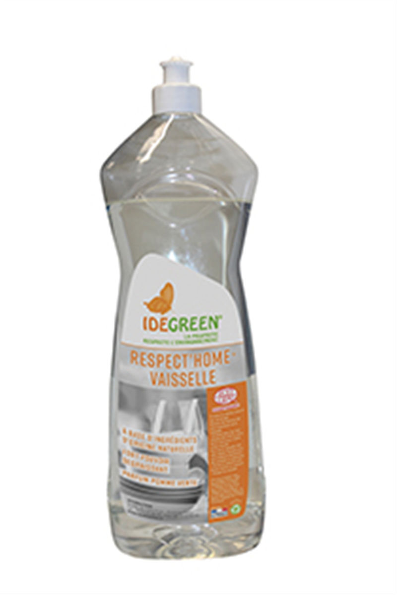 Manual dishwashing liquid - 1 L bottle - IdeGreen (006126) (12 X 1 unit)