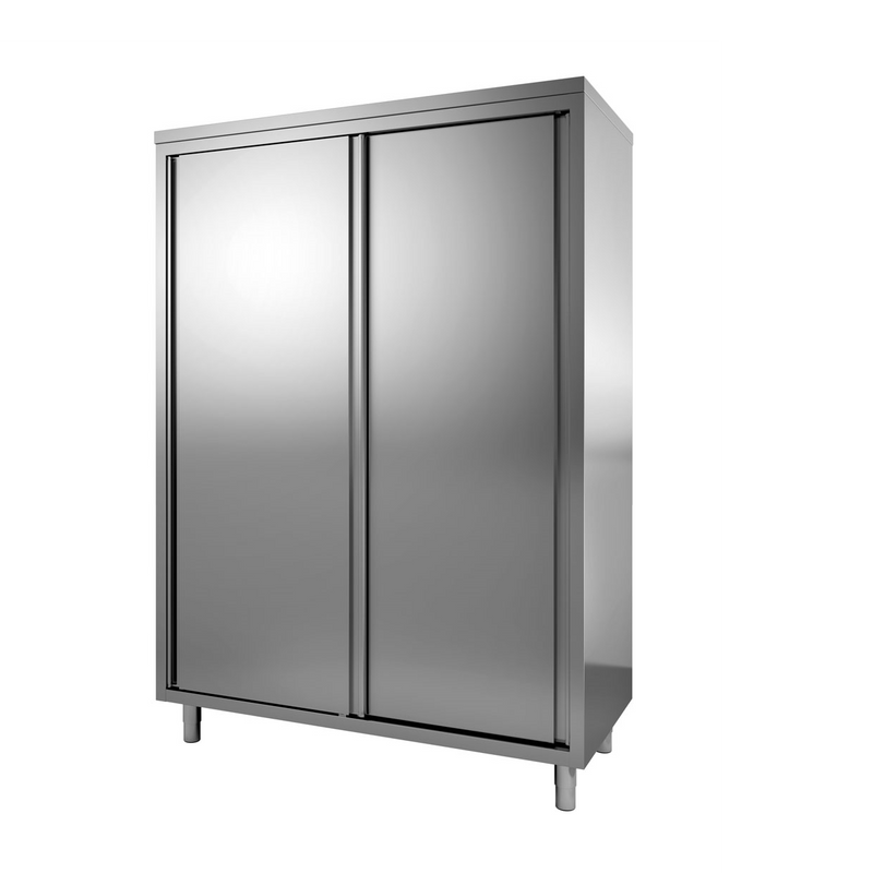 818039 - armoire rangement inox portes coulissantes 1400x600x2000mm (1 x 1 unité )