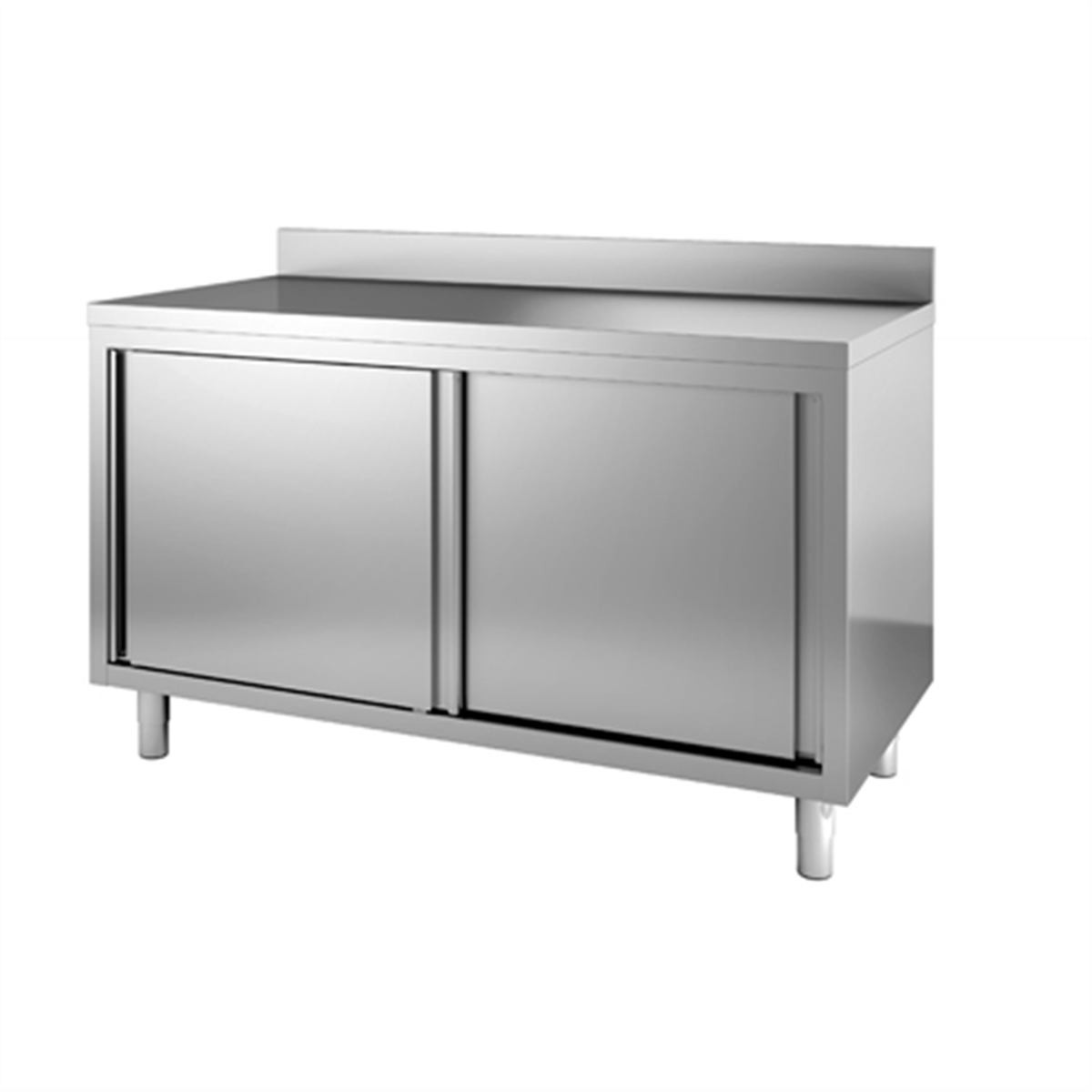 Meuble bas neutre adossé 1400x700x850/900 mm - Inox ( 818056 ) (1 X 1 unité )