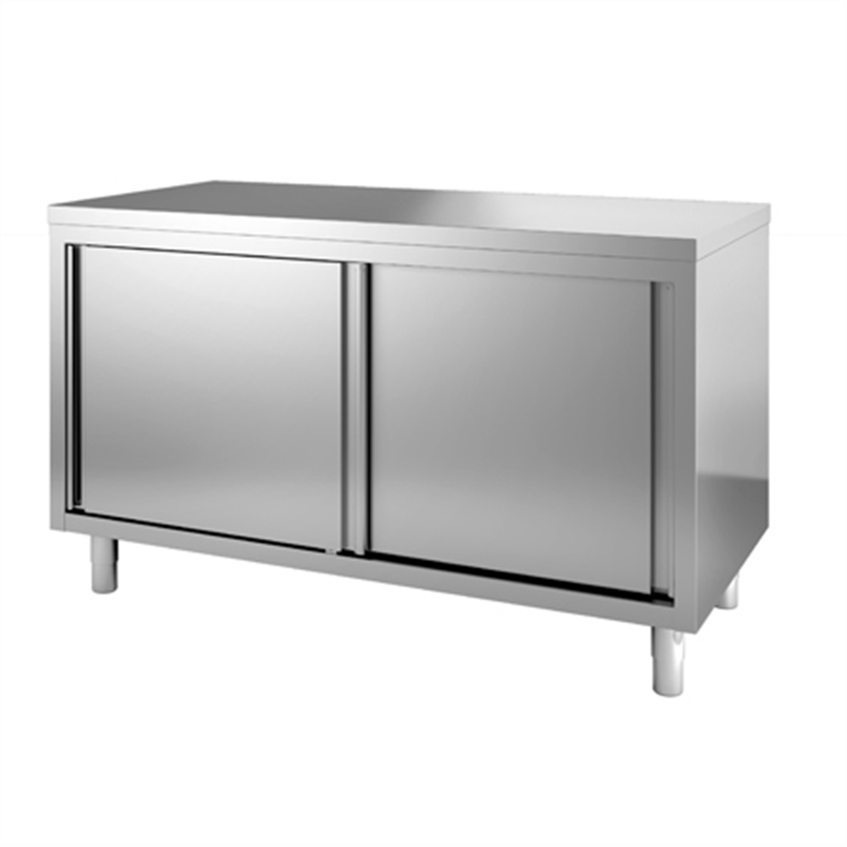 Meuble bas neutre central 1400x700x850/900 mm - Inox ( 818052 ) (1 X 1 unité )