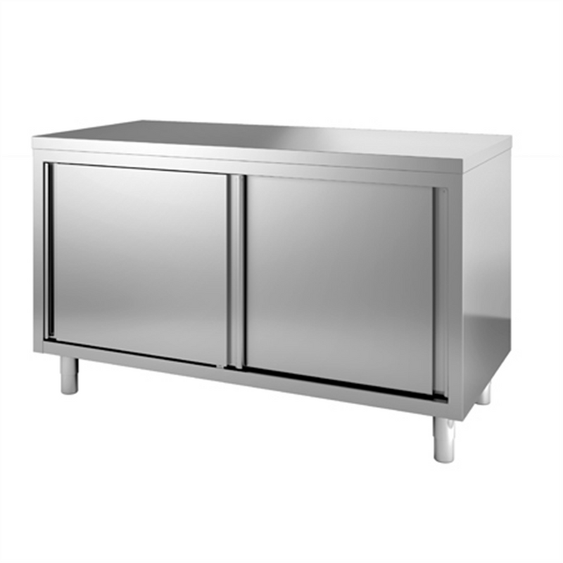 Meuble bas neutre central 1400x700x850/900 mm - Inox