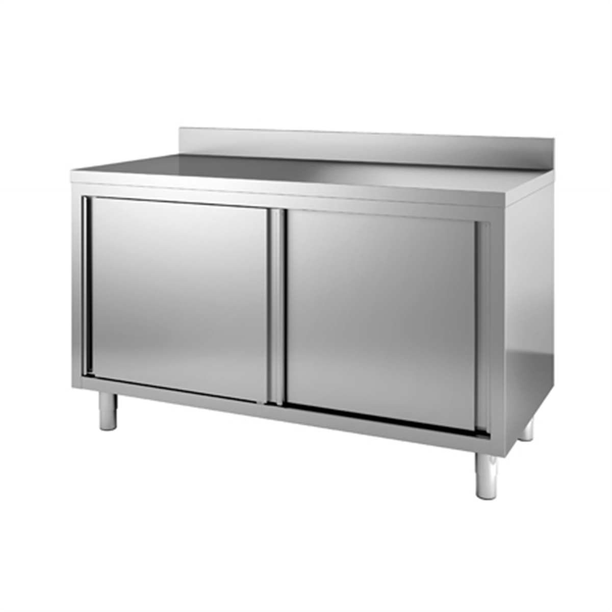 Meuble bas neutre adossé 1600x700x850/900 mm - Inox ( 818057 ) (1 X 1 unité )