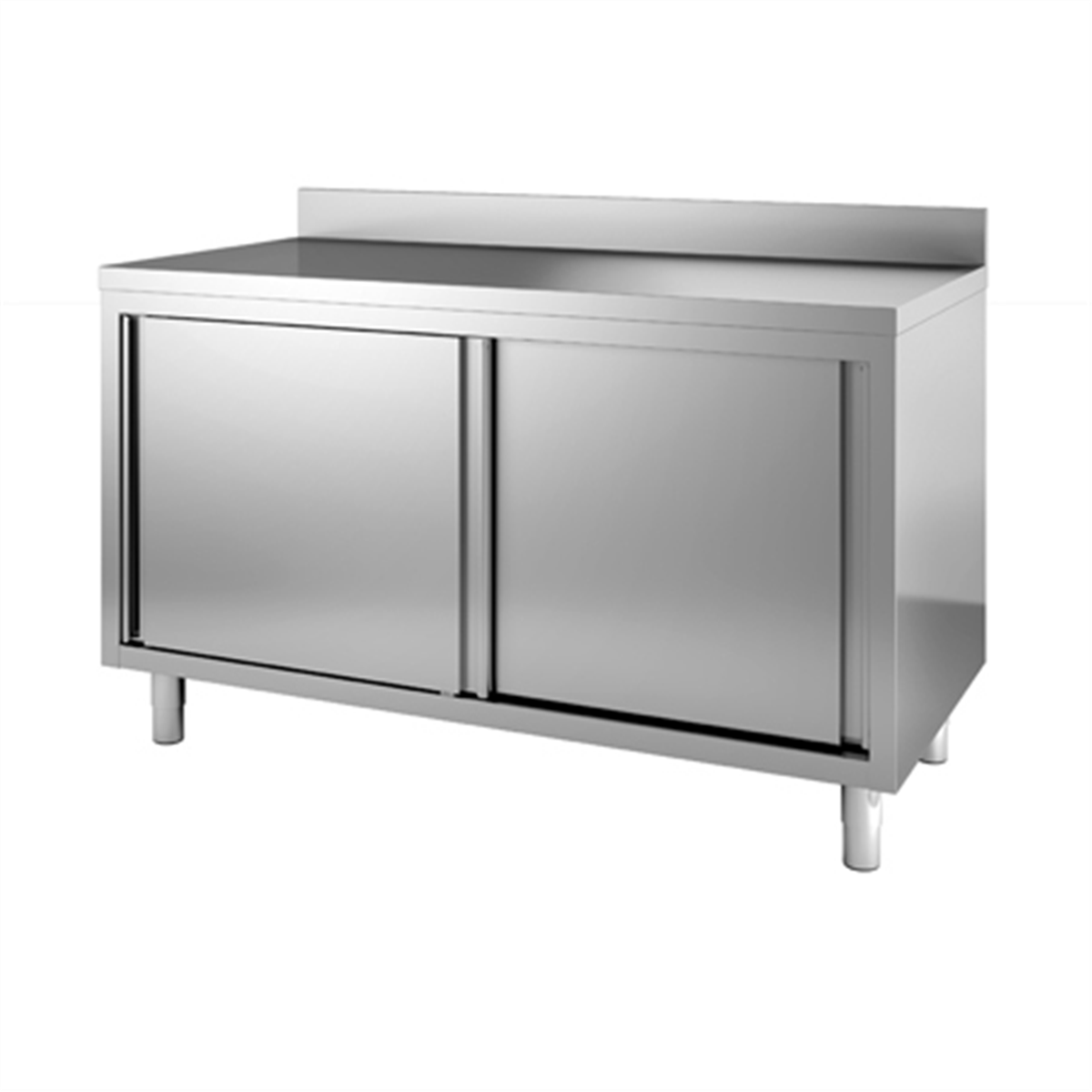 Meuble bas neutre adossé 1800x700x850/900 mm - Inox ( 818058 ) (1 X 1 unité )
