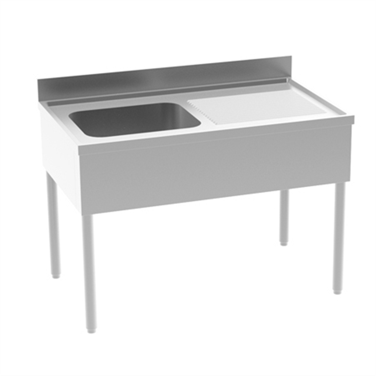 Sink without shelf -Bowl (left) 1400x700x850/900mm ( 818014 ) (1 X 1 unit )