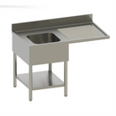 Plonge + étagère -Bac (gauche) 1400x700x850/900mm (1 X 1 unité )