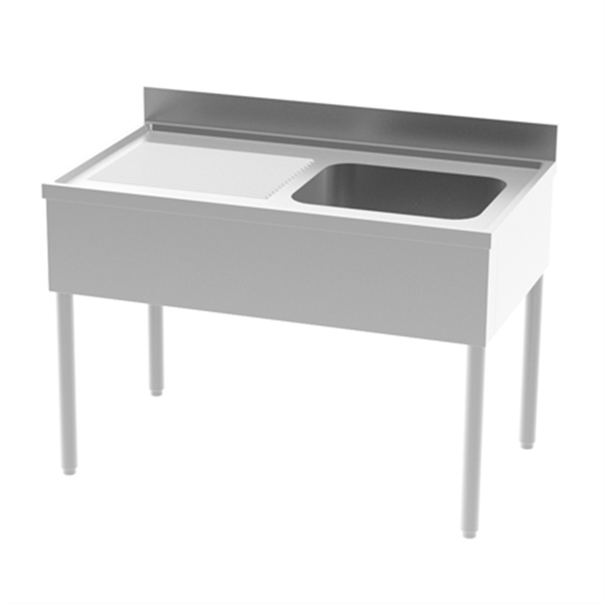 Sink without shelf -Bowl (right) 1200x700x850/900mm ( 818011 ) (1 X 1 unit)