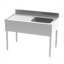 Plonge sans étagère -Bac (droite) 1200x700x850/900mm (1 X 1 unité )