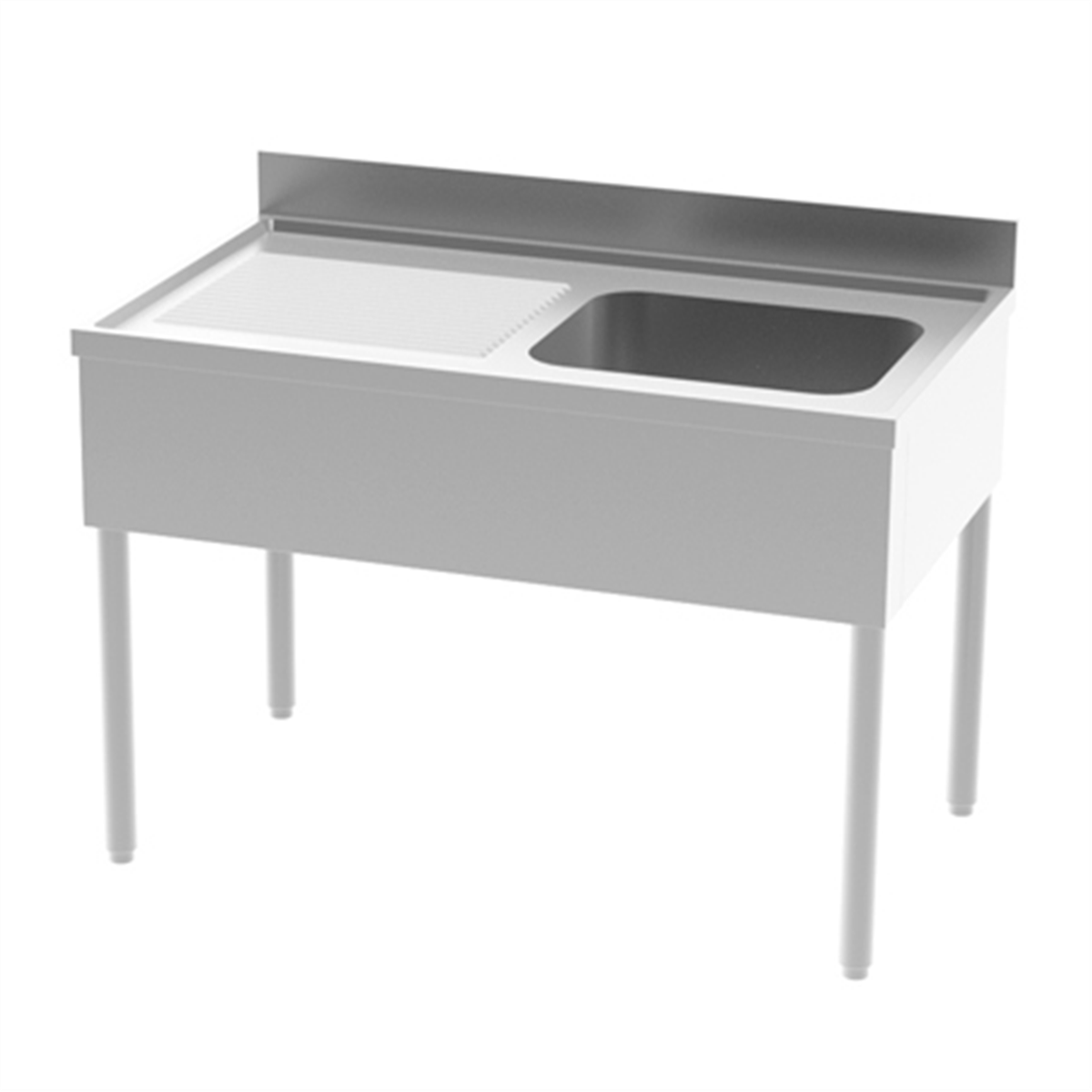 Sink without shelf -Bowl (right) 1400x700x850/900mm (818013) (1 X 1 unit)