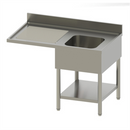 Plonge + étagère -Bac (droite) 1400x700x850/900mm (1 X 1 unité )