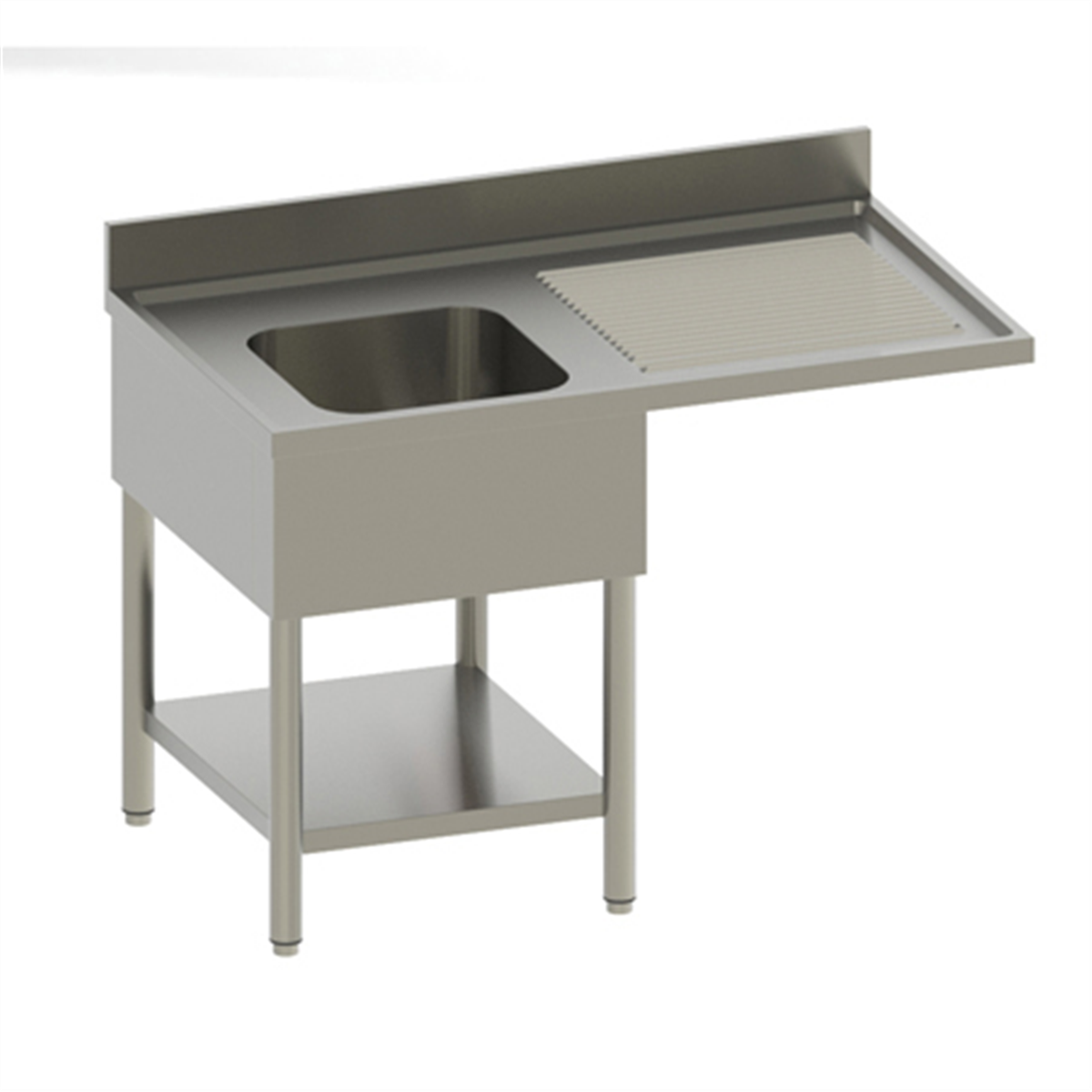 Sink + shelf - 2 bowls (left) 1600x700x850/900mm (818065) (1 X 1 unit)
