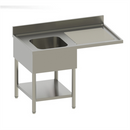 Plonge + étagère -2 bacs (gauche) 1600x700x850/900mm (1 X 1 unité )