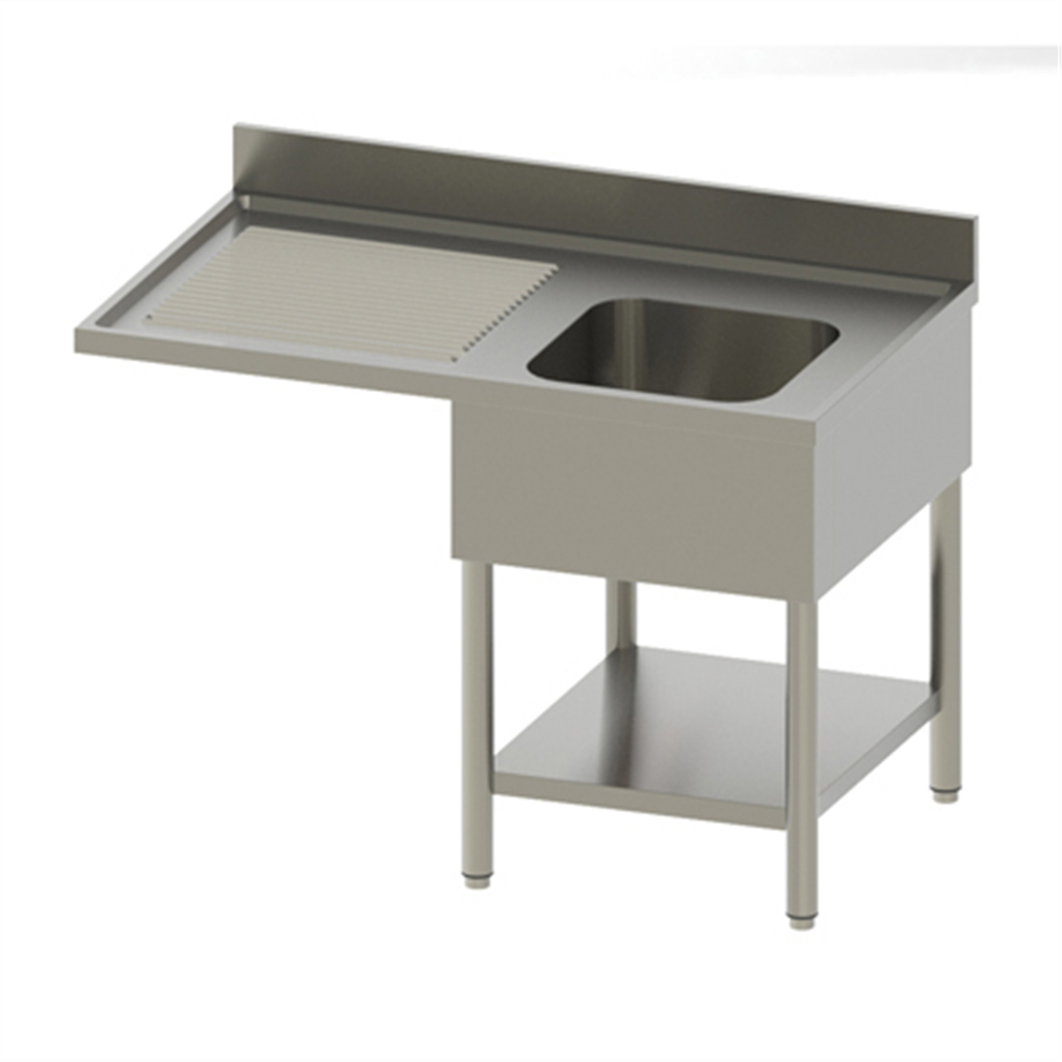 Sink + shelf -2 bowls (right) 1600x700x850/900mm ( 818062 ) (1 X 1 unit)