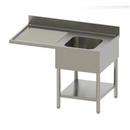 Plonge + étagère -2 bacs (droite) 1600x700x850/900mm (1 X 1 unité )