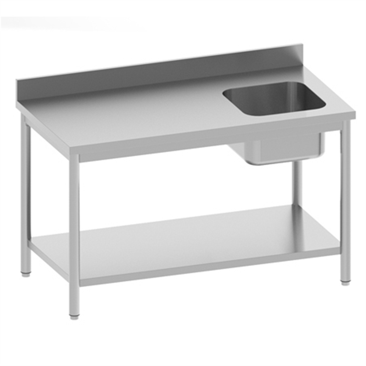 Chef's table with undershelf - 1 right-hand sink (818005) (1 X 1 unit)