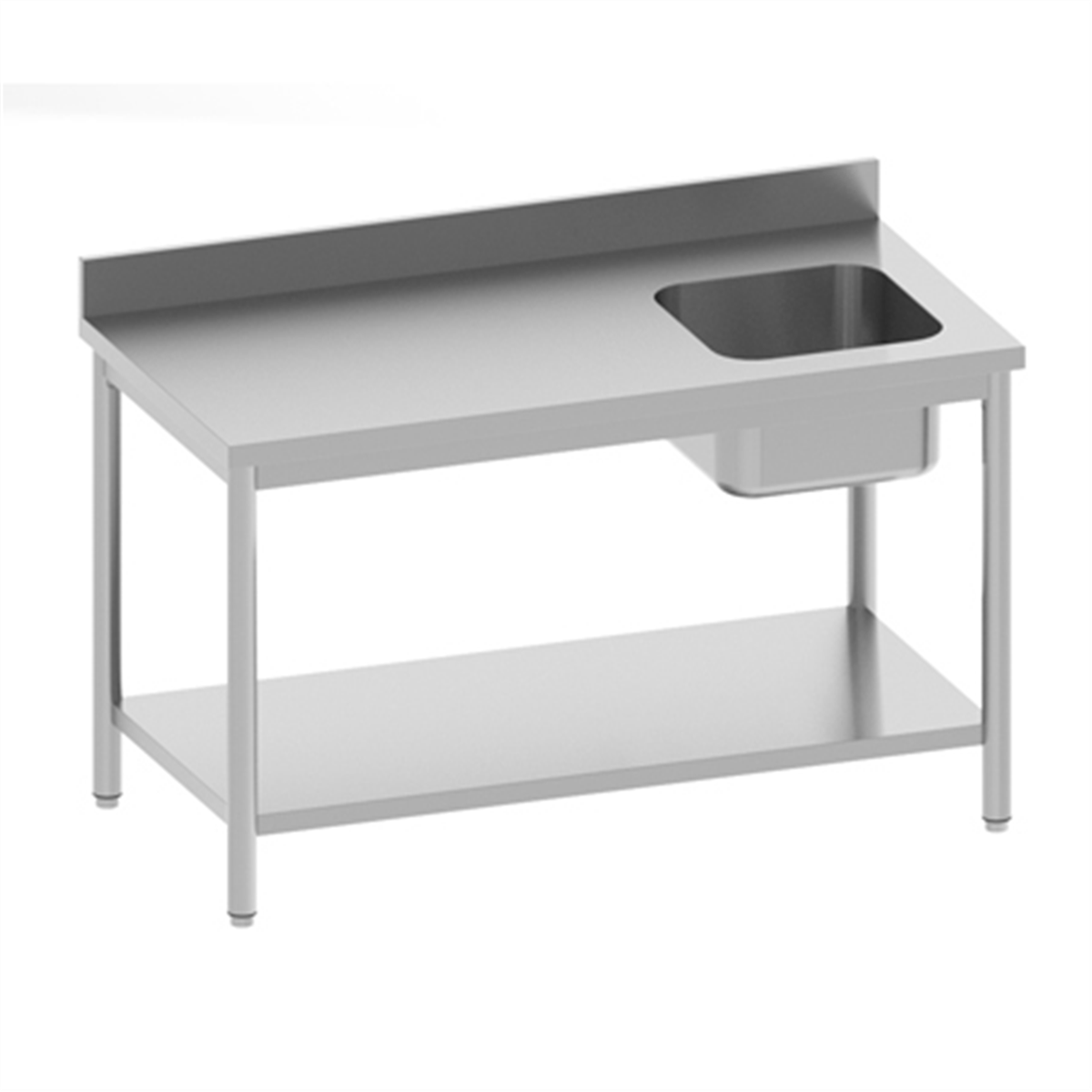 Chef's prep table with shelf - 1 right-hand sink (818006) (1 X 1 unit)