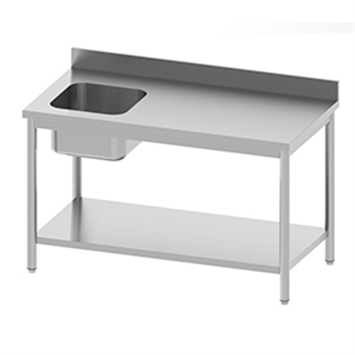 Chef's wall table with shelf - 1 left sink (818007) (1 X 1 unit)