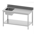 Table de chef adossée avec étagère - 1 bac gauche (1 X 1 unité ) - 818008
