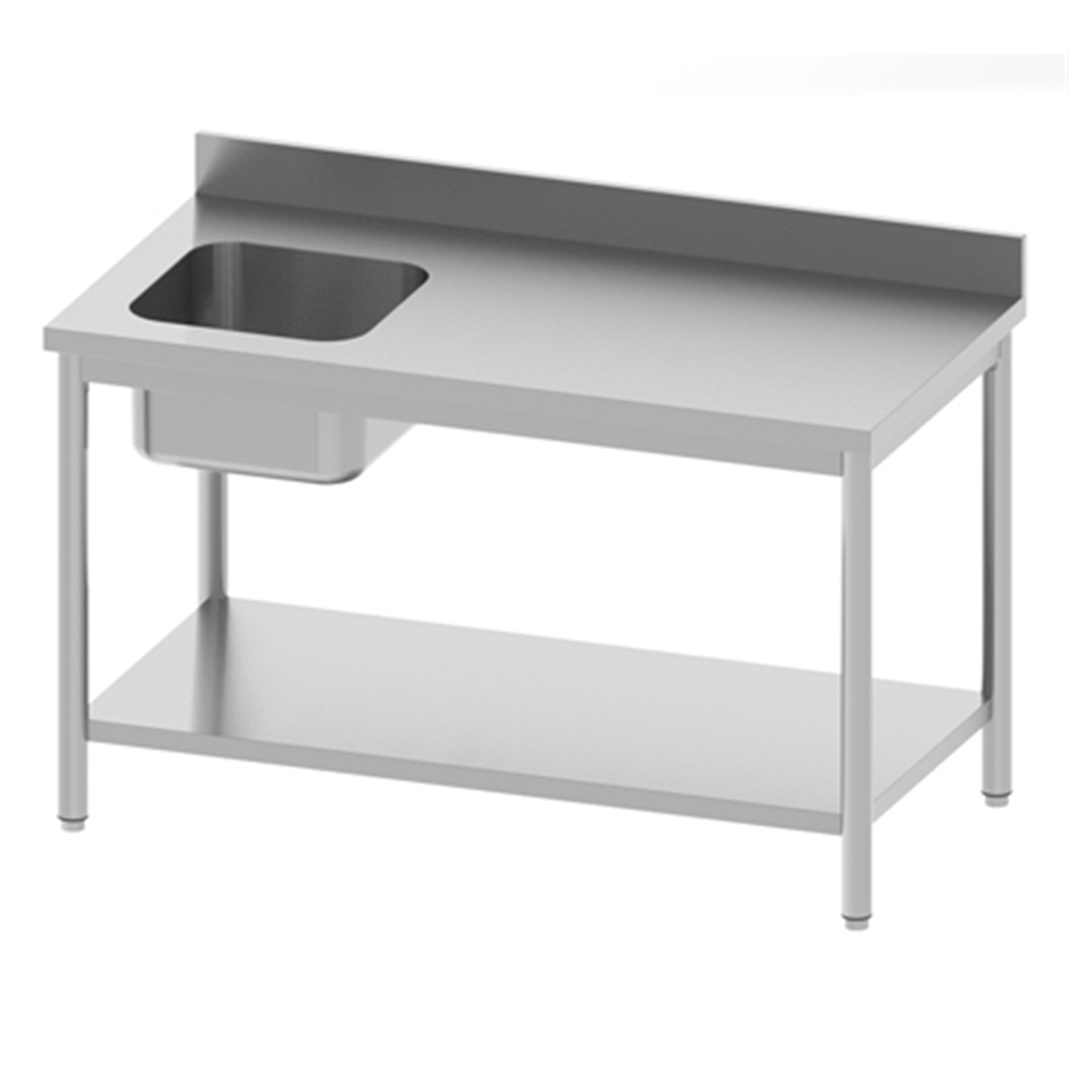 Chef's table with shelving - 1 left sink (818009) (1 X 1 unit)