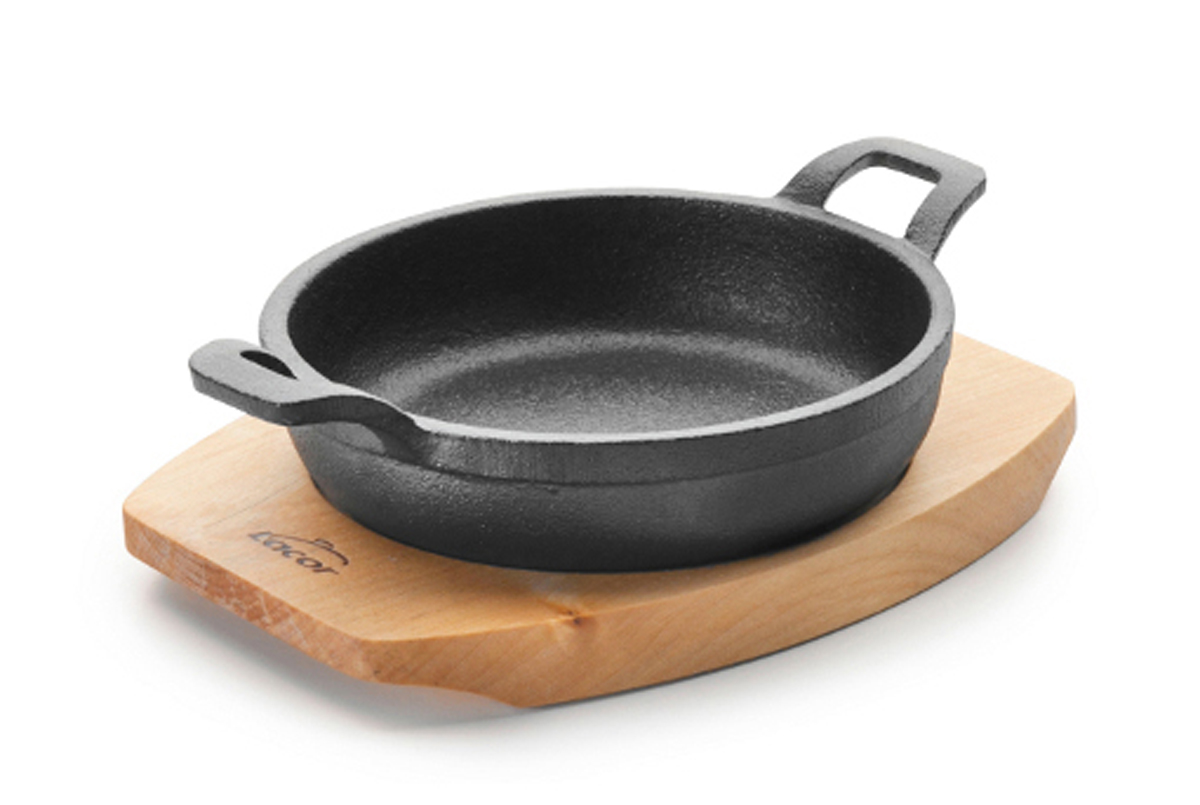 Magma round dish 12 cm + wooden tray (911356) (1 X 1 unit)