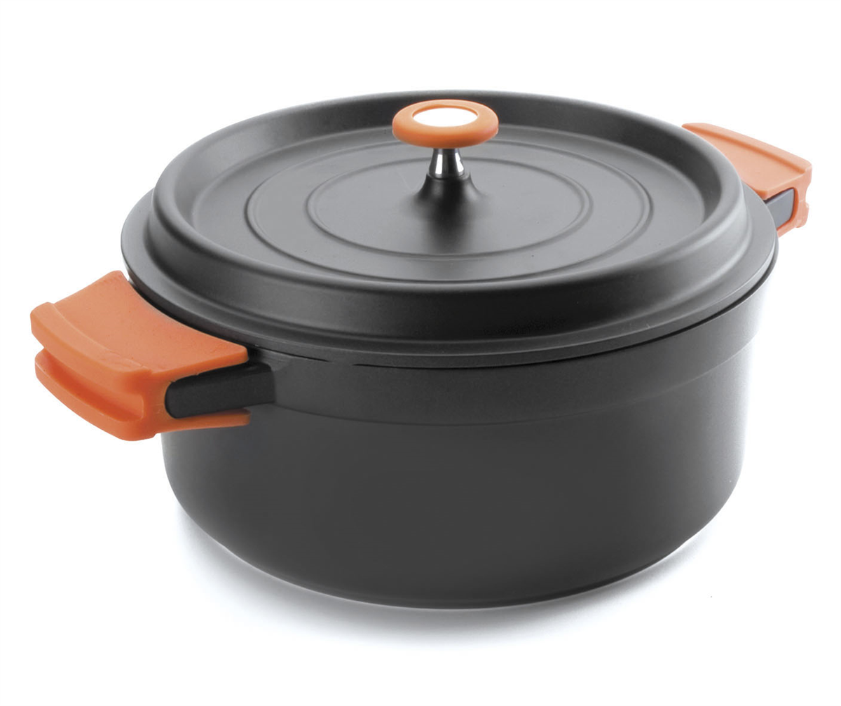 Cocotte ronde 1,3 L - Fonte aluminium noir ø16x7 cm ( 912295 ) (1 X 1 unité )