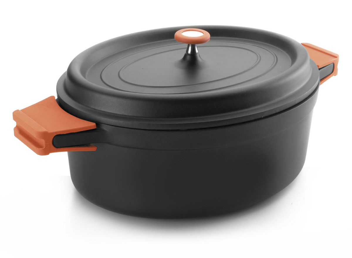 Oval Casserole Dish 3.5 L - Black Aluminum Cast Iron 26x20 cm ( 912300 ) (1 X 1 unit )