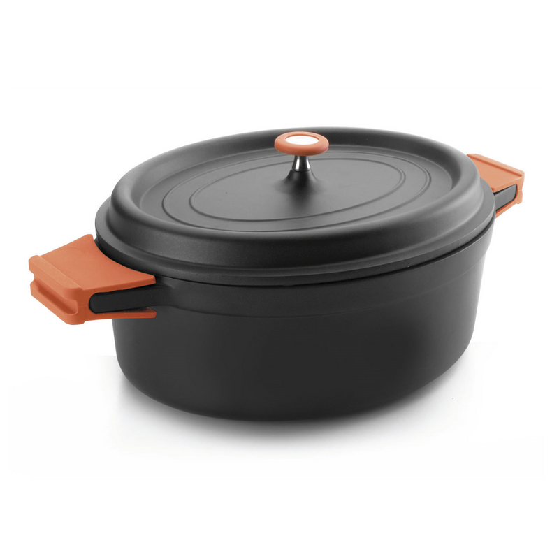 Cocotte ovale 3,5 L - Fonte aluminium noir 26x20 cm