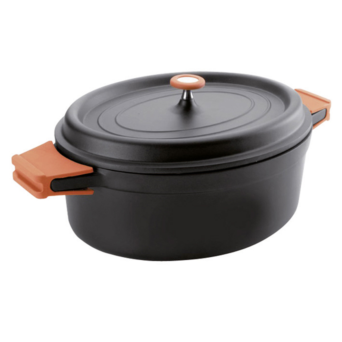 Oval Dutch oven 6.3 L - Black cast aluminum 31x25 cm (912301) (1 X 1 unit)