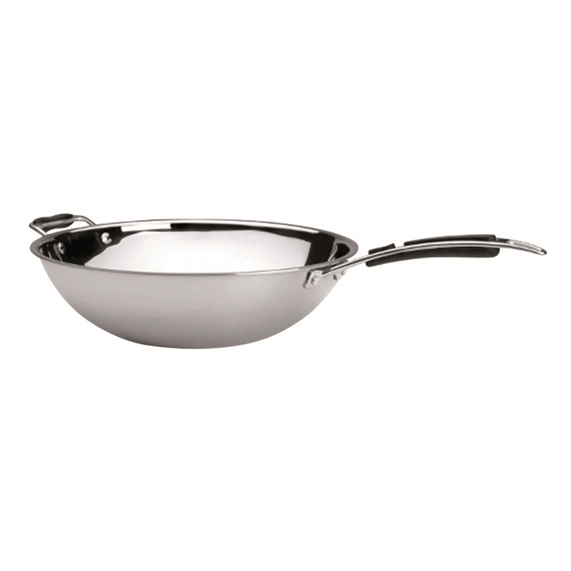 Poêle wok ø 36 cm - 5,5 L - Inox - Trimétal