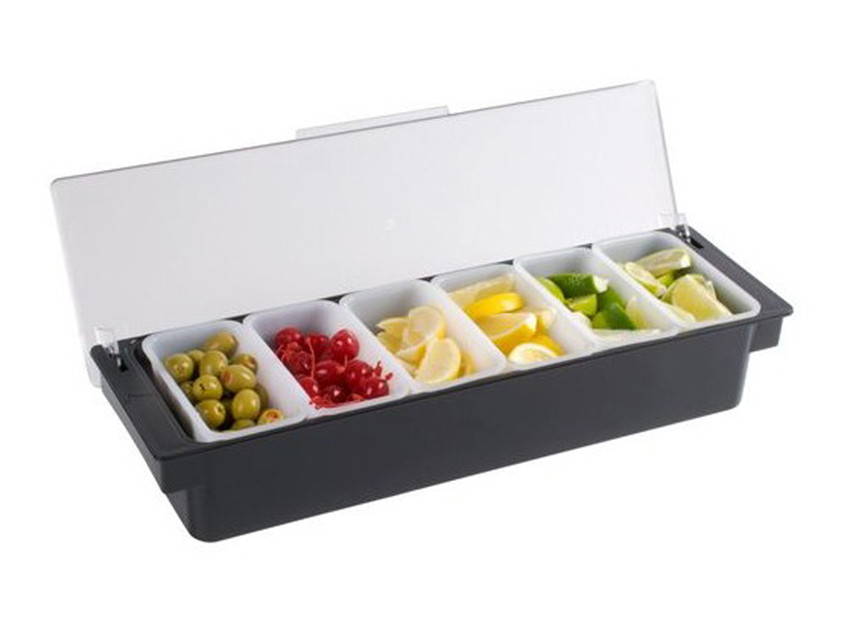 Boîte 6compartiments - Plastique noir 24x14,5x10,5cm ( 889938 ) (1 X 1 unité )