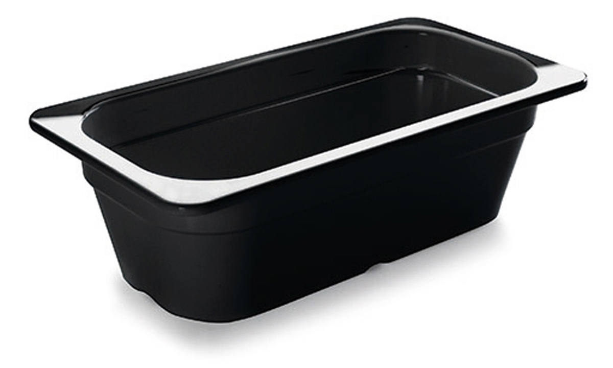 Bacs mélamine noir GN 1/3 - Plein - 325x176 mm ( 889936 ) (1 X 1 unité )