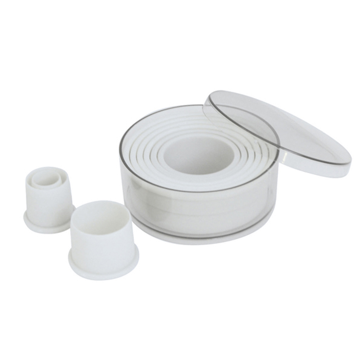 Set of 9 plain polyamide cutters ø2 to 10cm x 3.5cm (911659) (1 X 1 unit)