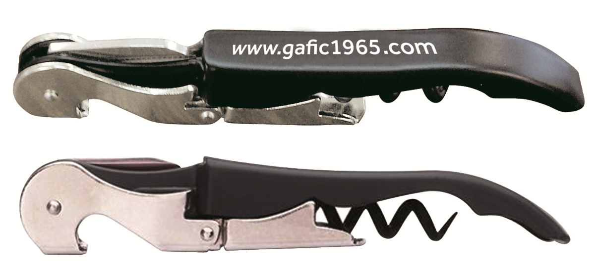 Genuine Sommelier double lever corkscrew black - 022215 - (1 x 1 unit)