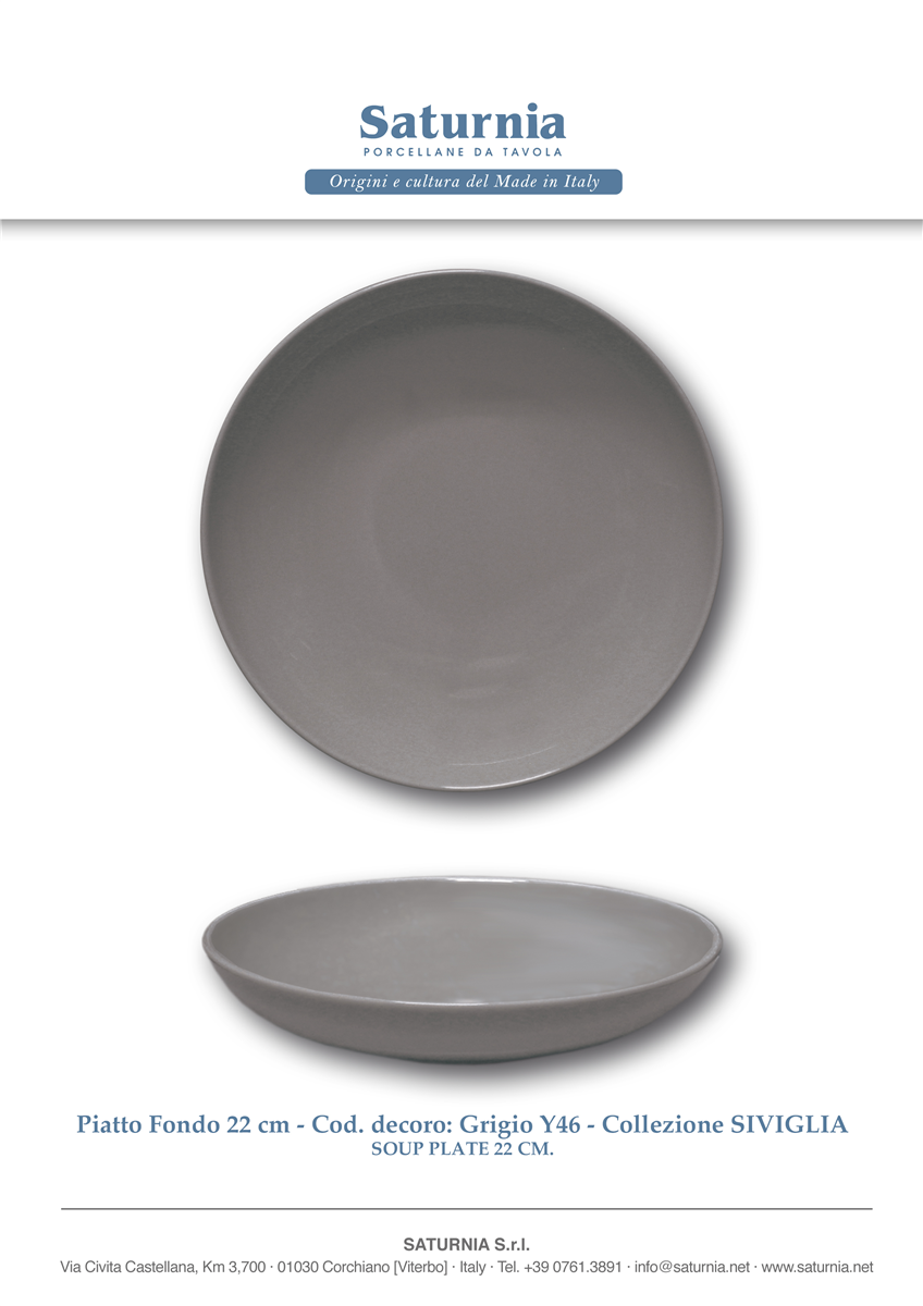 Assiette calotte - Porcelaine ø22cm -Séville couleur ( 630411 ) (12 X 1 unité )
