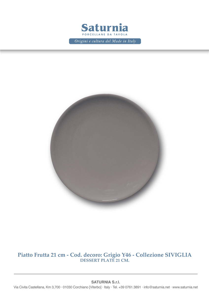 Assiette plate - Porcelaine ø21 cm -Séville couleur ( 630412 ) (12 X 1 unité )