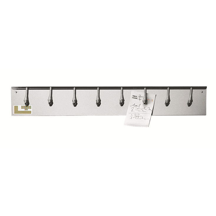 Barre porte-fiche à ressort - 8 pinces 62,5cm - Inox