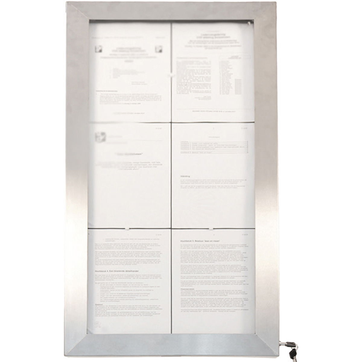 LED Menu Holder 99x52 cm - 6 pages - Brushed stainless steel (014516) (1 X 1 unit)