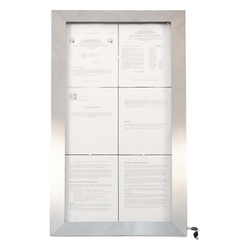 Porte-menus LED 99x52 cm - 6 pages - Inox brossé