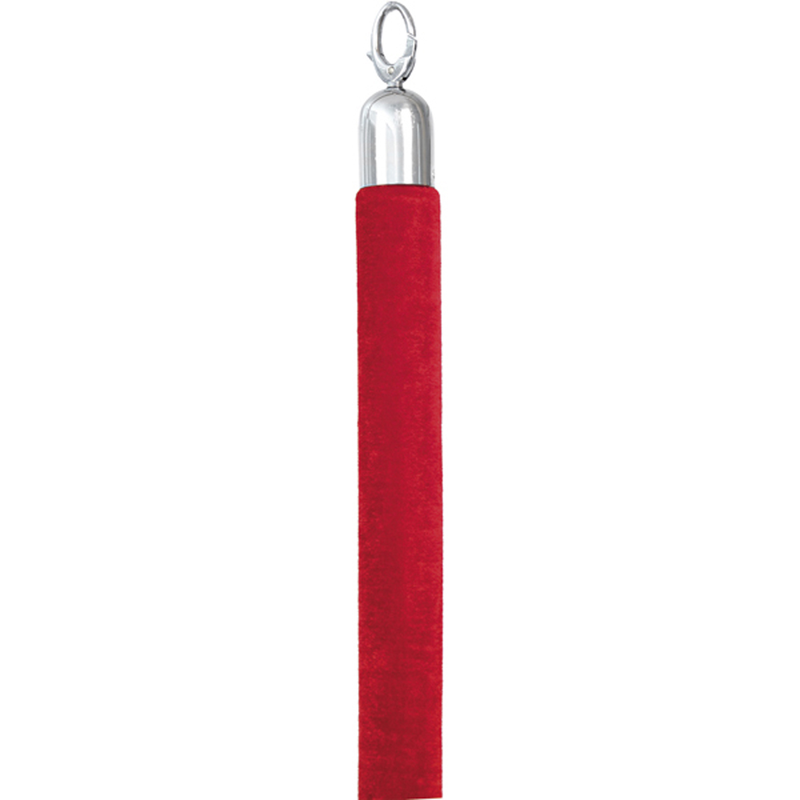 Corde velours poteaux 1,5m - Rouge Chromé